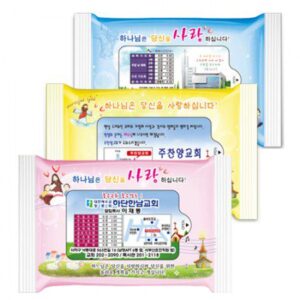 전도용 물티슈 제작 - 이사야 3종 렌덤 유광 물향기 물티슈 10매용 대표이미지