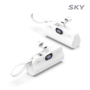 스카이 필 X13 LED 도킹형 일체형 미니 보조배터리제작 C타입, L타입 케이블 스탠드 휴대용배터리