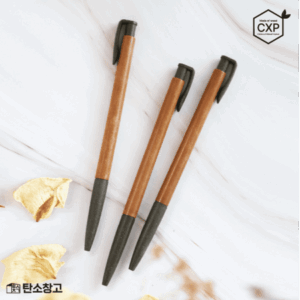 J15 제로웨이스트 친환경 목재 볼펜제작 2개입 판촉물 대표이미지