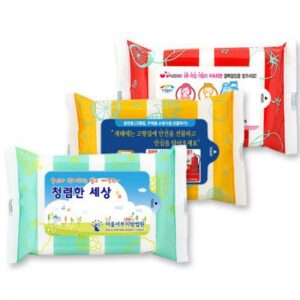 깨끗한 3종 물티슈제작 30매 홍보물품 대표이미지