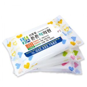 하트광고 3종 물티슈 15매 홍보물품 제작 대표이미지