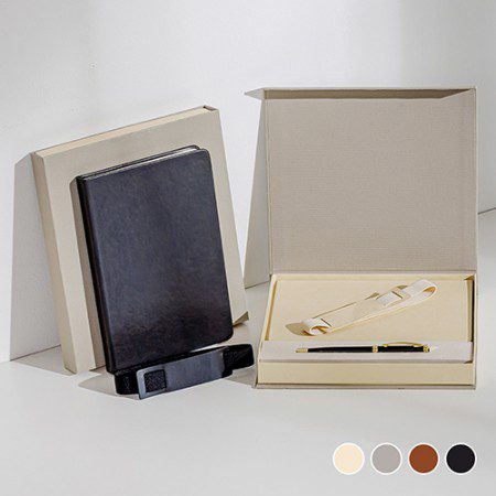 MOCO 타임리스 2025 레더밴드 다이어리제작 L Set 고급 선물용 자석케이스 메탈볼펜 포함 대표이미지