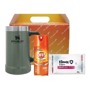가족안심 3종세트 스탠리 텀블러 빅머그컵709ml+한국존슨 모기기피제+크리넥스 안심물티슈 판촉물제작 대표이미지
