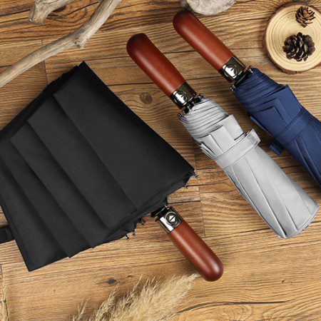 럭셔리 우드 원터치 3단 완전자동 우산주문제작 대표이미지