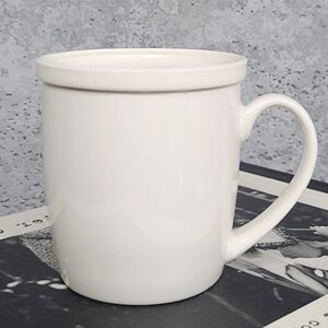 머그컵제작 국산 U자 백자 뚜껑 머그 대표이미지