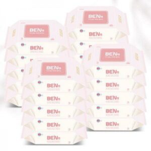 벤 프리미엄 초순수 저자극 엠보싱 물티슈 판촉물제작 핑크 캡형 70매 75gsm 대표이미지