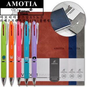 볼펜판촉물 아모티아 위즈덤노트+라메스프렌즈 멀티4in1 볼펜세트 대표이미지