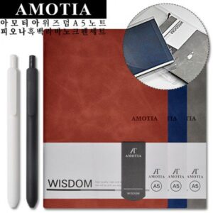 볼펜판촉물 아모티아 위즈덤노트+피오나 흑백 라바노크펜 세트 대표이미지
