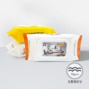소량 비닐인쇄 홍보용 물티슈 제작 60매 73g 엠보싱 대표이미지