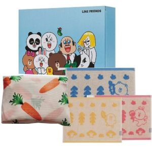 수건기념품 더블빅사이즈 시장가방 라인프렌즈 핸드선염타올세트(2종) 대표이미지