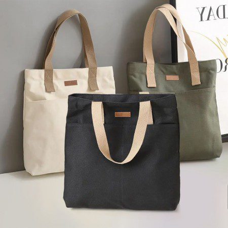 에코백제작 인조 가죽 패치 캔버스 지퍼 토트백 대표이미지