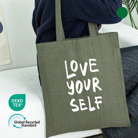 오코텍스 리사이클 카키컬러 라이트 에코백 판촉물 제작 38cmx42cm 대표이미지