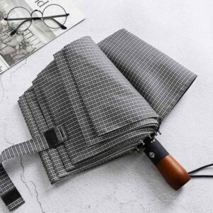 체크 우드 3단 완전자동 우산주문제작 대표이미지