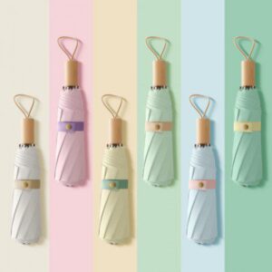 튼튼하고 가벼운 파스텔 원목 3단 양우산 판촉물제작 대표이미지