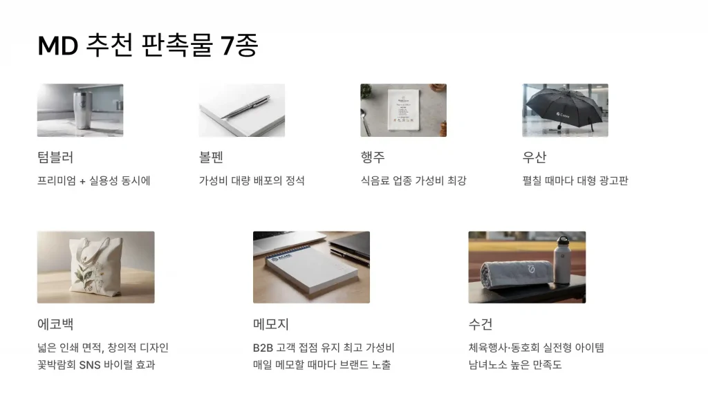 고양 판촉물 제작 md추천