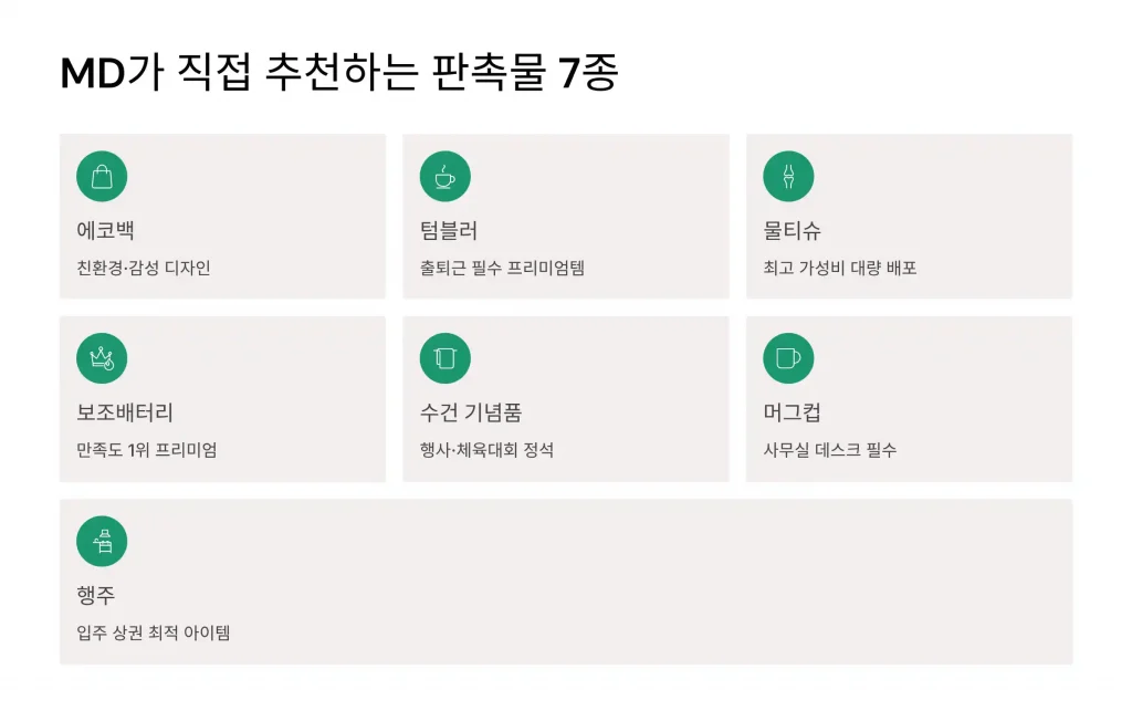 김포 판촉물 제작 md추천