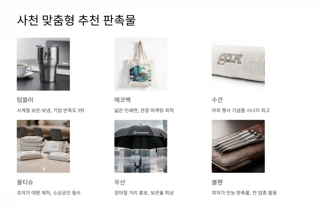 사천 판촉물 제작 업체 - 6만 건 실적의 판촉넷에서 합리적으로 시작하세요 1 사천 판촉물 제작 추천9