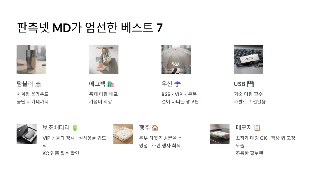 안산 판촉물 제작 md추천