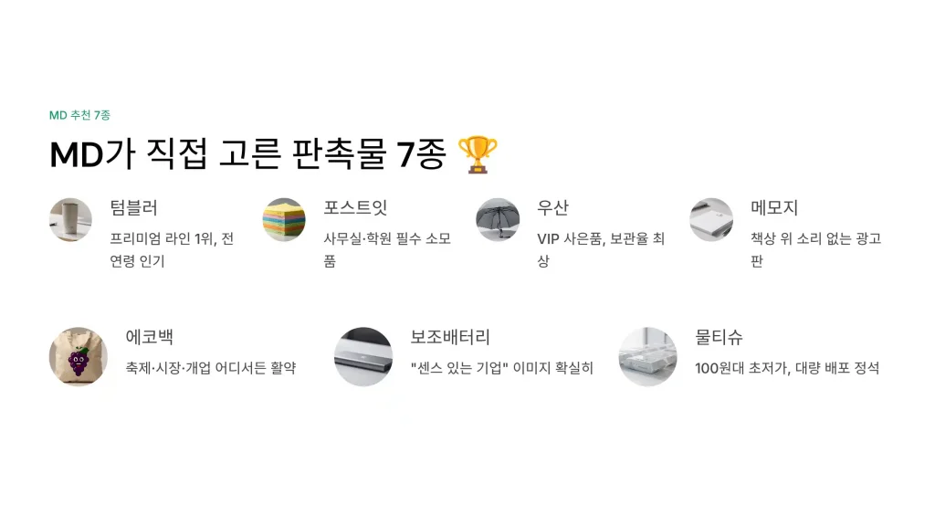 안성 판촉물 제작 md추천