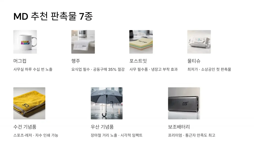 양산 판촉물 제작 md추천