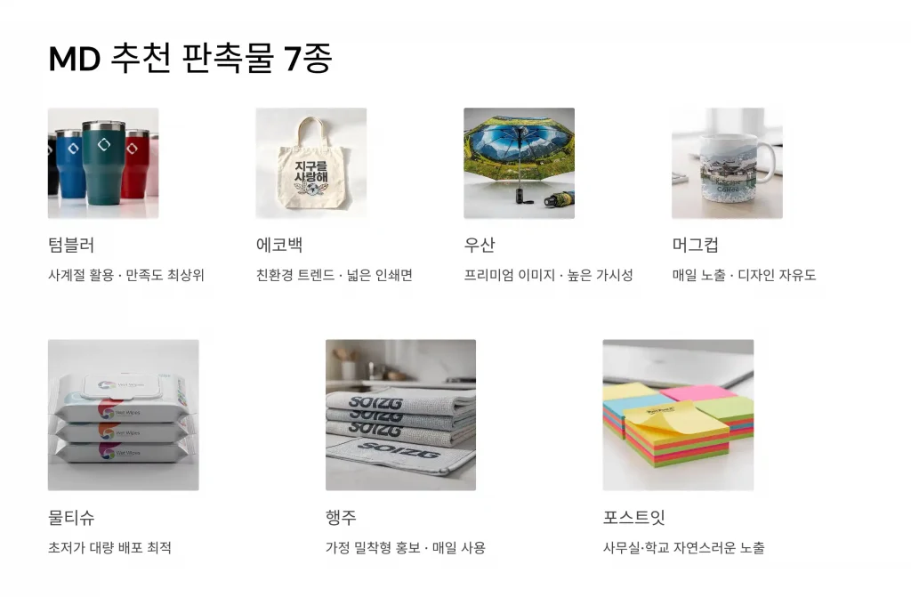 영주 판촉물 제작 업체 - 선비의 고장에서 신뢰받는 맞춤형 판촉물 파트너 3 영주 판촉물 제작 md추천