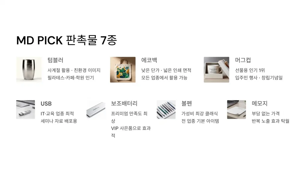 위례 판촉물 제작 업체 - 신도시의 새로운 브랜딩 파트너 3 위례 판촉물 제작 md추천