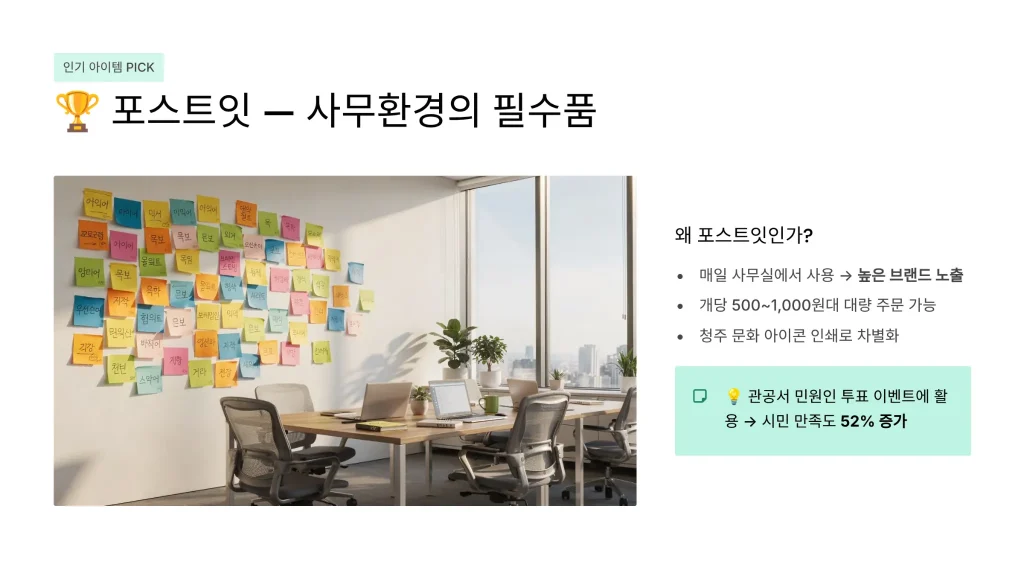 청주 판촉물 제작 업체 - 행정·문화도시의 맞춤형 홍보 솔루션 | 판촉넷 1 청주 판촉물 제작 포스트잇